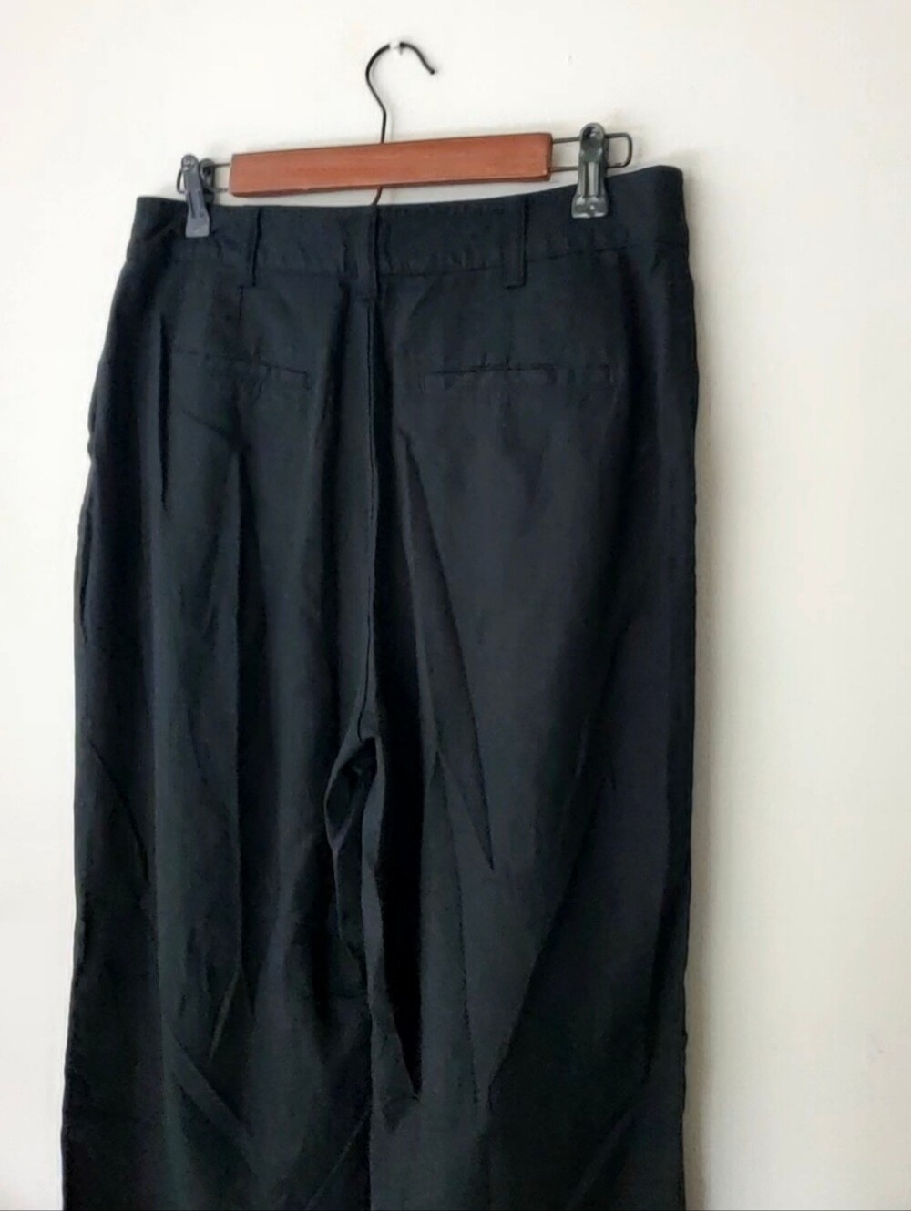 GAP High Rise Drapey Linen Rayon Pleated Wide Leg Pants Black Size 10 RT$70 NWT - Picture 8 of 9